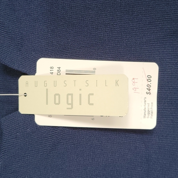 August Silk Logic Navy Blue cap sleeved sweater - Picture 3 of 6